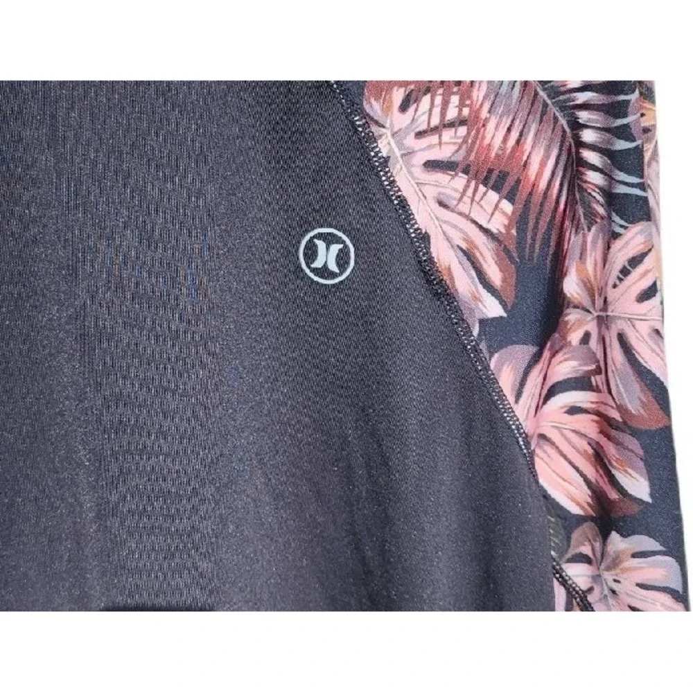 Hurley Womens‎ One Piece Swim Suit Scatter Palm Print UPF 50+ With Top Size XXL